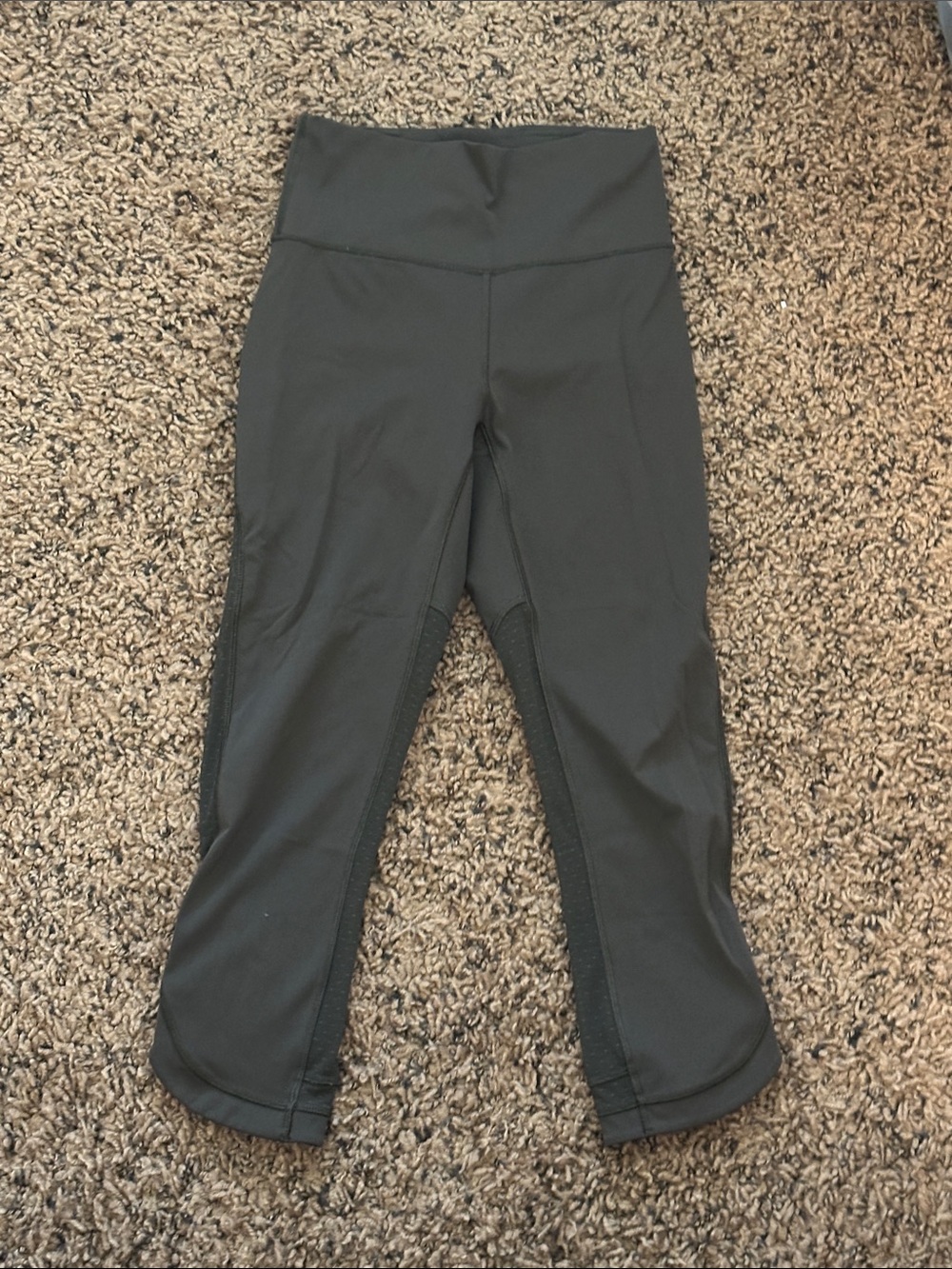 Lululemon Athletica Dark Olive Green High-Rise Track Capris